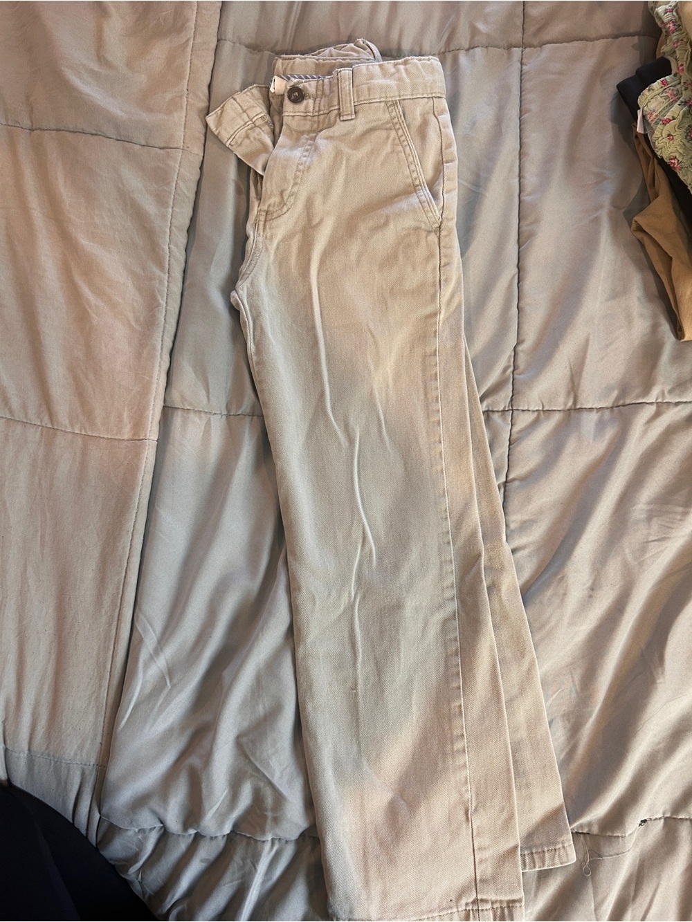 Chaps Khaki Straight-Leg Pants in Beige